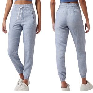 Athleta Cabo Tide Chambray Linen Jogger Pants Size 12